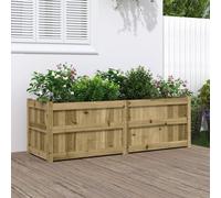 vidaXL Garden Planter White 150x50x50cm Solid Wood Pine, White