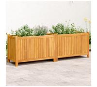 Garden planter 153x38.5x50 cm Natural Solid Acacia Wood with Liner, Drainage DIY