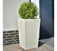 Garden Planter 2 pcs White Cold-Rolled Steel 45x45x75 cm Tall Square for Patios
