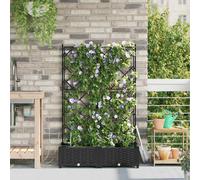 Garden Planter 2pc Black PP 80x40x126 cm SelfWatering Weatherproof Set for Patio