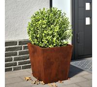 Garden planter 2pc Weathering steel brown 40x40x40cm cube planters raised set XL