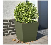 Garden Planter 2pcs Olive Green Cold-Rolled Steel 40x40x40cm Square Raised Beds
