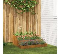 Garden Planter 3-Tier 90x90x35 cm Weathering Steel Berkfield Home Multi One Size