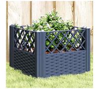 vidaXL Garden Planter With Pegs Blue Grey 43.5X43.5X43.5cm Pp, Grey