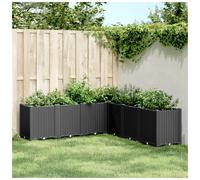 vidaXL Garden Planter Outdoor Flower Pot Balcony Herb Planter Pot Box Black PP