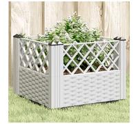 (white, 43,5 x 43,5 x 43,5 cm) vidaXL Garden Planter with Pegs Raised Bed Outdoor Flower Pot Planter Pot PP