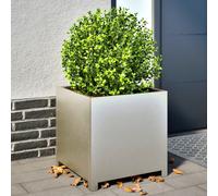 Garden Planter 50x50x50 cm Stainless Steel Raised Square Outdoor Planter 4cmHigh