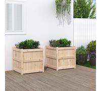 vidaXL Garden Planter Wax Brown 60x60x60 cm Solid Wood Pine