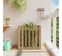 Garden planter 70x70x70 cm natural impregnated solid pinewood square deep patio