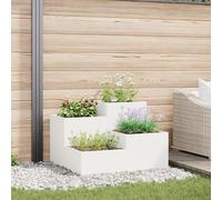 Garden Planter 80x80x60 cm White Steel Berkfield Home White One Size