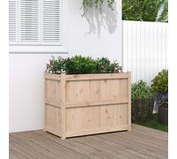 vidaXL Garden Planter White 90x50x70 cm Solid Wood Pine