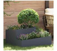 Garden Planter Anthracite 80x80x50 cm Cold-rolled Steel Square Planter OutdoorXL