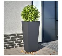 Garden planter anthracite cold-rolled steel 35x35x75 cm elevated plant pot patio