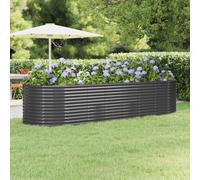 Garden Planter Anthracite Powder-Coated Steel 322x100x68 cm Raised Bed for Patio