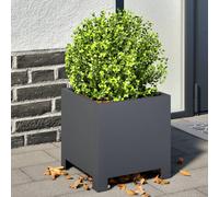 Garden planter Anthracite steel 30x30x30 cm elevated square planter outdoor