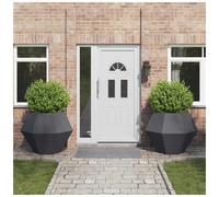 Garden Planter Anthracite Steel Rectangular 100x100x80cm Outdoor Modern Durable