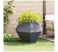 Garden Planter Anthracite Steel Rectangular 100x100x80cm Outdoor Patio Raised XL