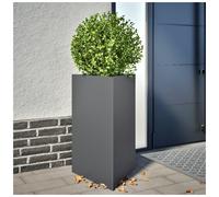 Garden Planter Anthracite Steel Triangular Elevated 50x43x75 cm Outdoor Stylish