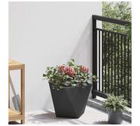 Garden Planter Black 30x30x30cm Steel Corrugated Outdoor Modern Planter Deep Box