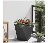 Garden Planter Black 40x40x40 cm Steel Corrugated Outdoor Modern Planter Heavy