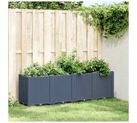 Garden Planter Blue Grey 160x40x53cm PP Modular Rattan Look 4-Unit Planter Patio