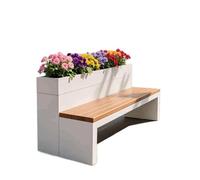 Garden Planter Box Planter Bench Combo Integrated Flower Trough Seat(Small)