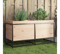 Garden Planter Box White Solid Pine Wood 100x40x50cm Raised Rustic Bed for Patio