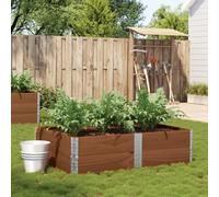 Garden planter Dark Brown 150x100x41cm Solid Pine Wood Stackable Foldable Hinges