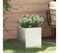 vidaXL Silver Galvanised Steel Garden Planter 40 x 32 x 32cm - Wilko