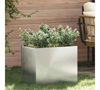 Garden Planter Galvanised Steel 50x32x40cm Modern Minimalist Outdoor Trough Box