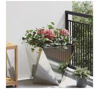 Garden Planter Galvanised Steel 50x50x50cm Corrugated Outdoor Square Planter XL