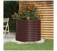vidaXL Garden Planter Galvanised Steel 80x80x68 cm Brown