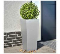 Garden Planter Galvanized Grey Cold-Rolled Steel 35x35x75cm Outdoor Tall Raised