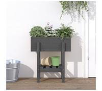 (grey pine, 62 x 30 x 69 cm) vidaXL Garden Planter Flower Box Garden Pot Wooden Plant Pot Solid Wood Pine