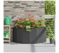 Garden Planter Half-Round Steel Black 120x60x50cm Outdoor Modern Low-Maintenance