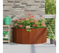 Garden Planter Half Round Weathering Steel 120x60x50cm Outdoor Steel Rustic XXL