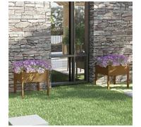 (honey brown, 2) vidaXL 1/2x Solid Pinewood Garden Planter Patio Flower Box Pot Multi Colours