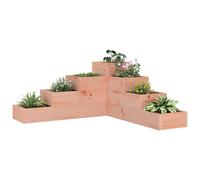 Garden Planter L-Shaped Natural Douglas Wood 80.5x79x36 cm 4-Tier Outdoor Corner