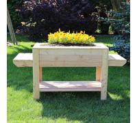 Garden Planter Larch Rectangular 3 Shelf by Shire - 82cm