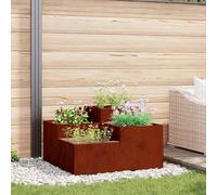 Garden Planter Large 100x100x48 cm Weathering Steel Rectangular Metal Outdoor XL