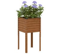 Garden Planter Light Brown Galvanised Steel 100.5x40.5x90 cm Rectangular Urban.