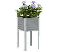 Garden Planter Light Brown Galvanised Steel 100.5x40.5x90cm Rectangular Modern.