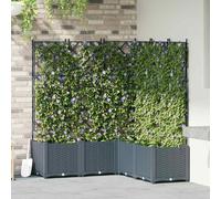 Garden Planter Light Grey Steel 120x120x143cm Minimal Outdoor Raised Bed Durable