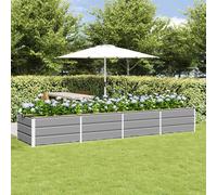Garden Planter Light Grey Steel 320x80x45cm Outdoor Indoor Long Trough HeavyDuty