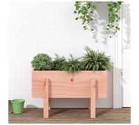 Garden Planter Natural Douglas Solid Pinewood 62x30x38cm Rustic Raised Outdoor