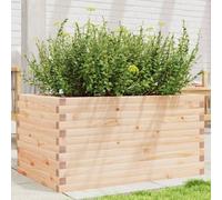 Garden planter natural pine solid pinewood 90x60x45.5 cm raised planter outdoor