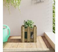 Garden Planter Natural Pine Solid Wood 30x30x30cm Rustic Outdoor Pot for Balcony