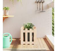 Garden Planter Natural Pine Solid Wood 40x40x40 cm. Rustic Outdoor Square Large