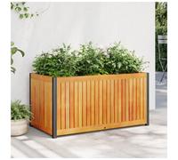 Garden Planter Natural Wood 85x45x44cm Solid Acacia Wood Slatted Raised Outdoor