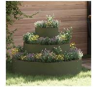 Garden Planter Olive Green Ø90 cm Cold-Rolled Steel Round Outdoor Modern 90x20cm